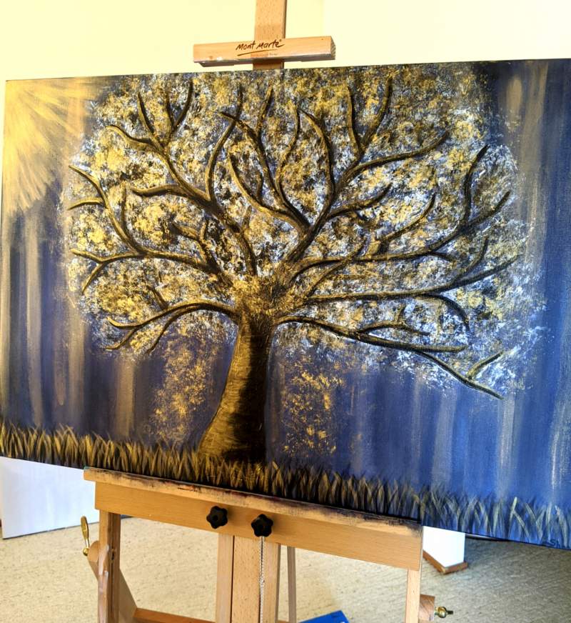Gold Tree Landscape Commission Painting