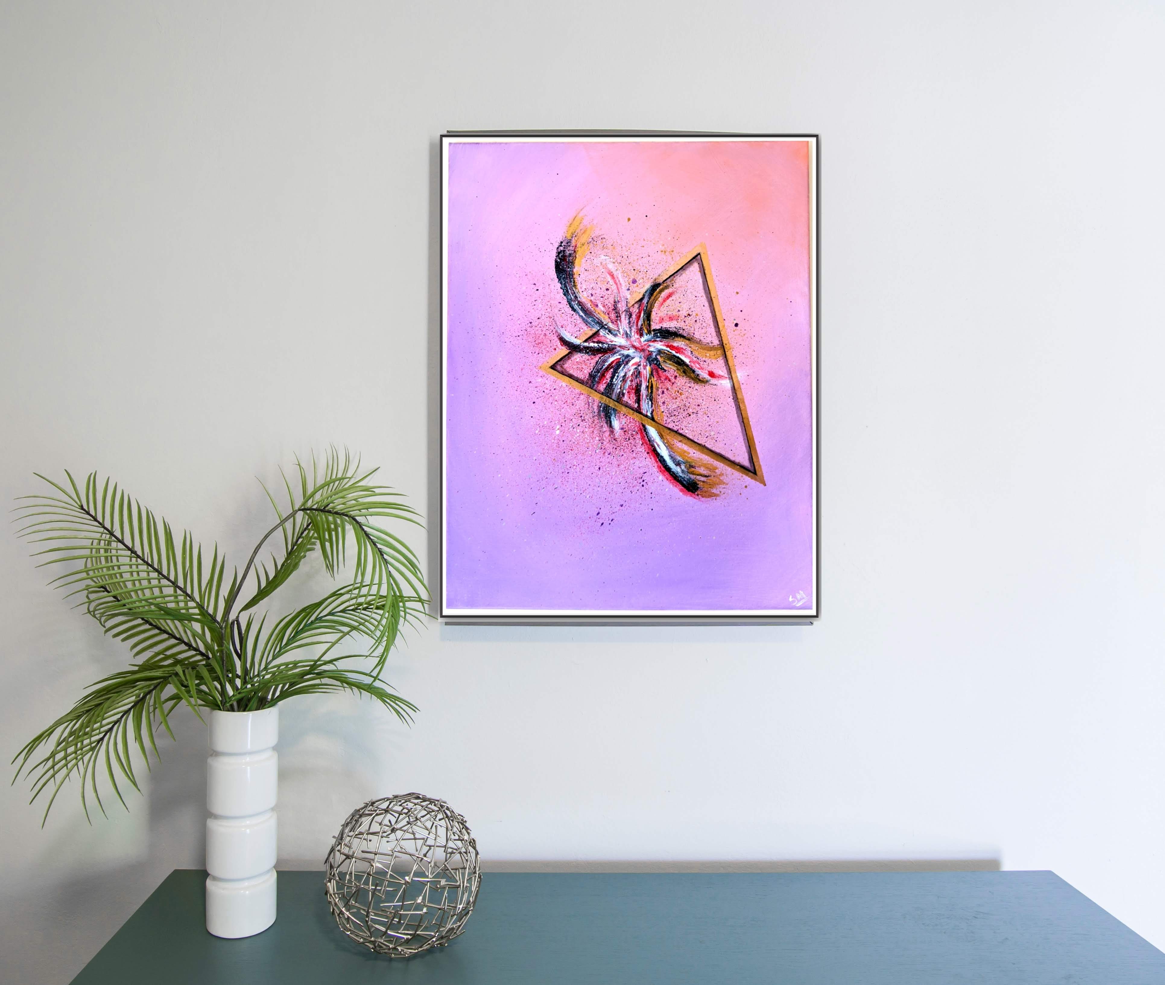 Pink Stellar on Wall Painting
