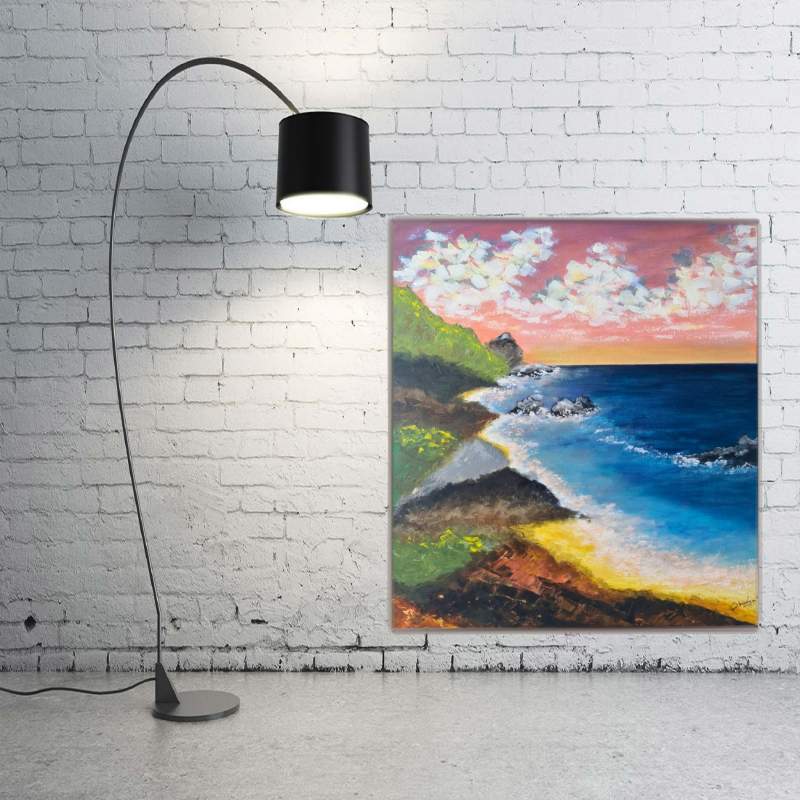 Sunset Blush on Wall Painting