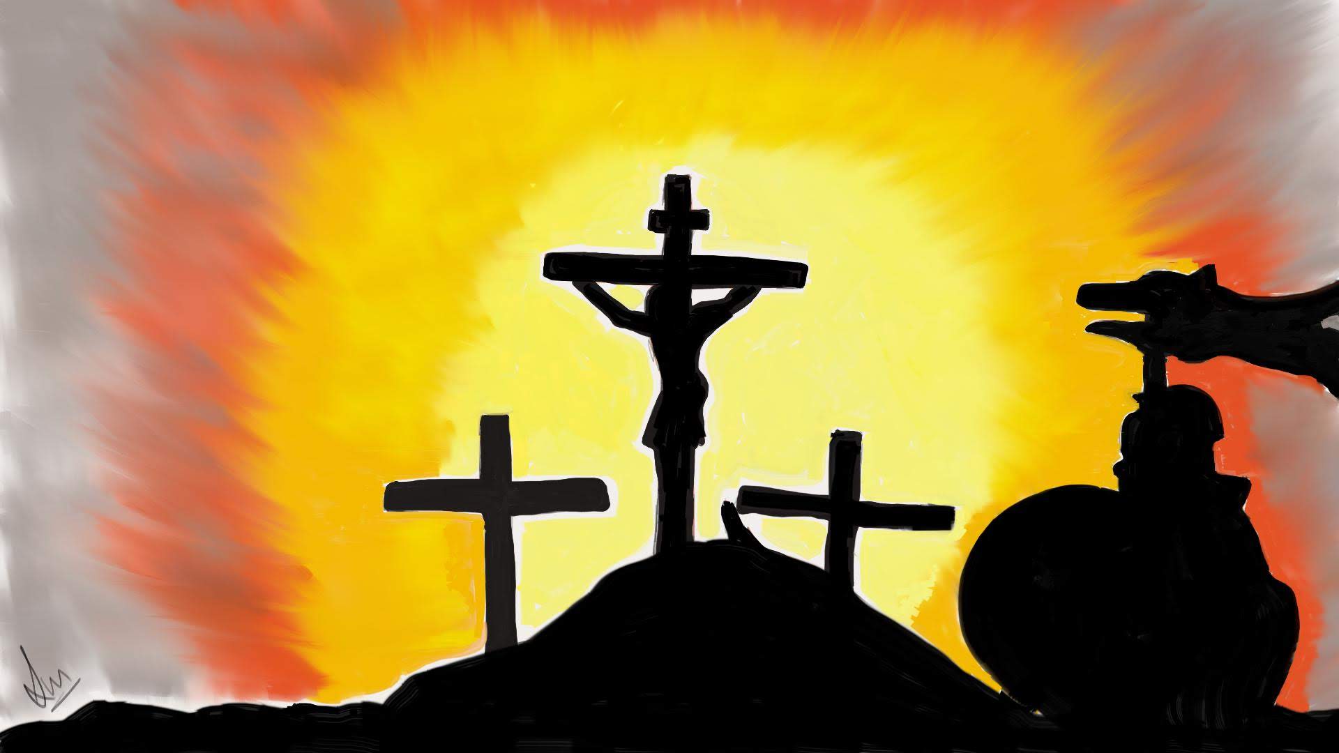 Our Lord and Savior, Jesus Christ hung on the Cross - Digital Painting by Shaalyn Monteiro